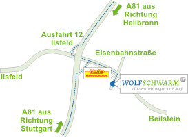 Anfahrt zur Wolf Schwarm IT